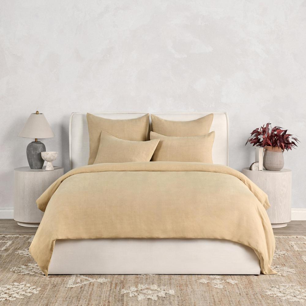 Paloma Hemp Fabric Ochre Amber King Duvet Set