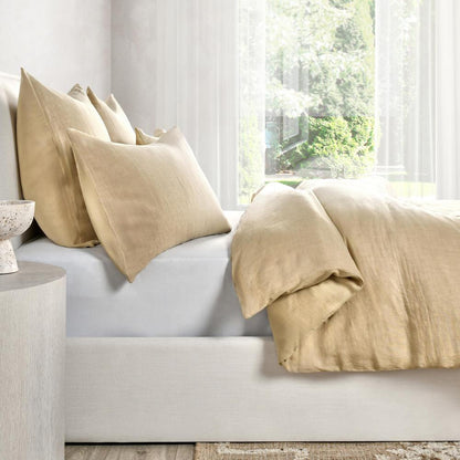 Paloma Hemp Fabric Ochre Amber King Duvet Set