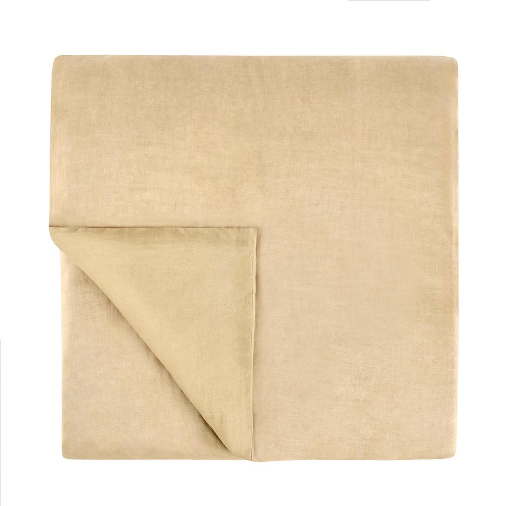 Paloma Hemp Fabric Ochre Amber Queen Duvet Set