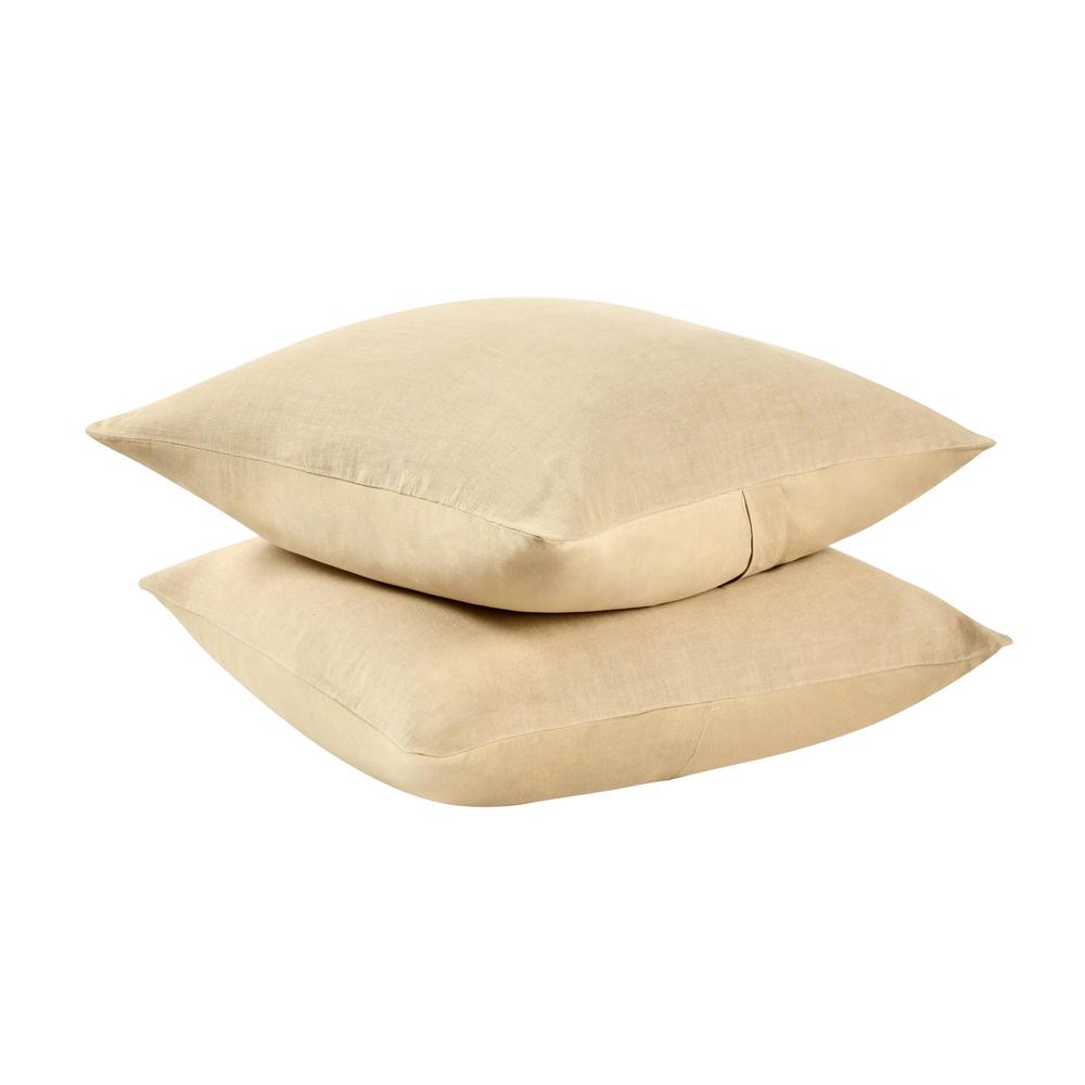 Paloma Hemp Fabric Ochre Amber Euro Sham