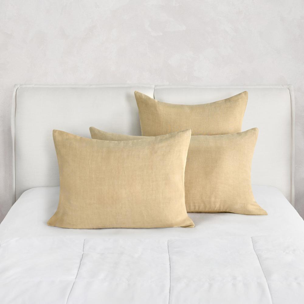 Paloma Hemp Fabric Ochre Amber Euro Sham