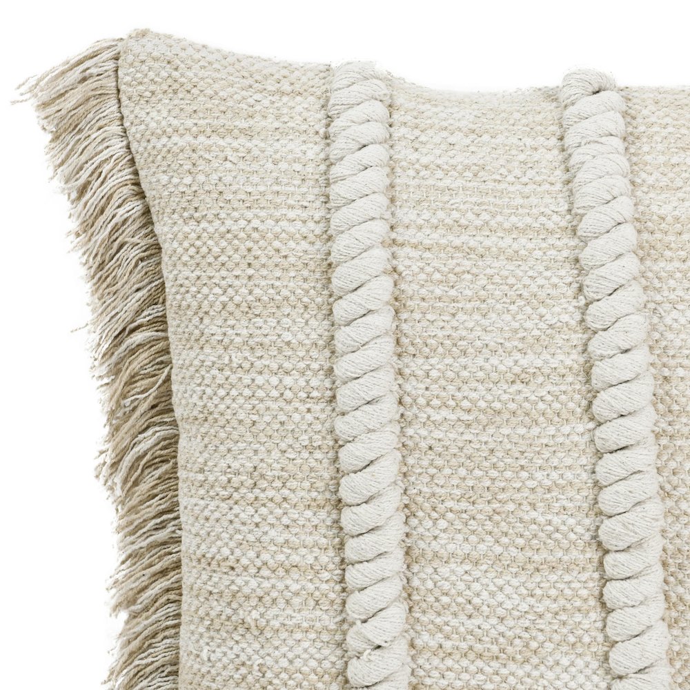 Lucera 22" Woven Fabric Throw Pillow in Beige