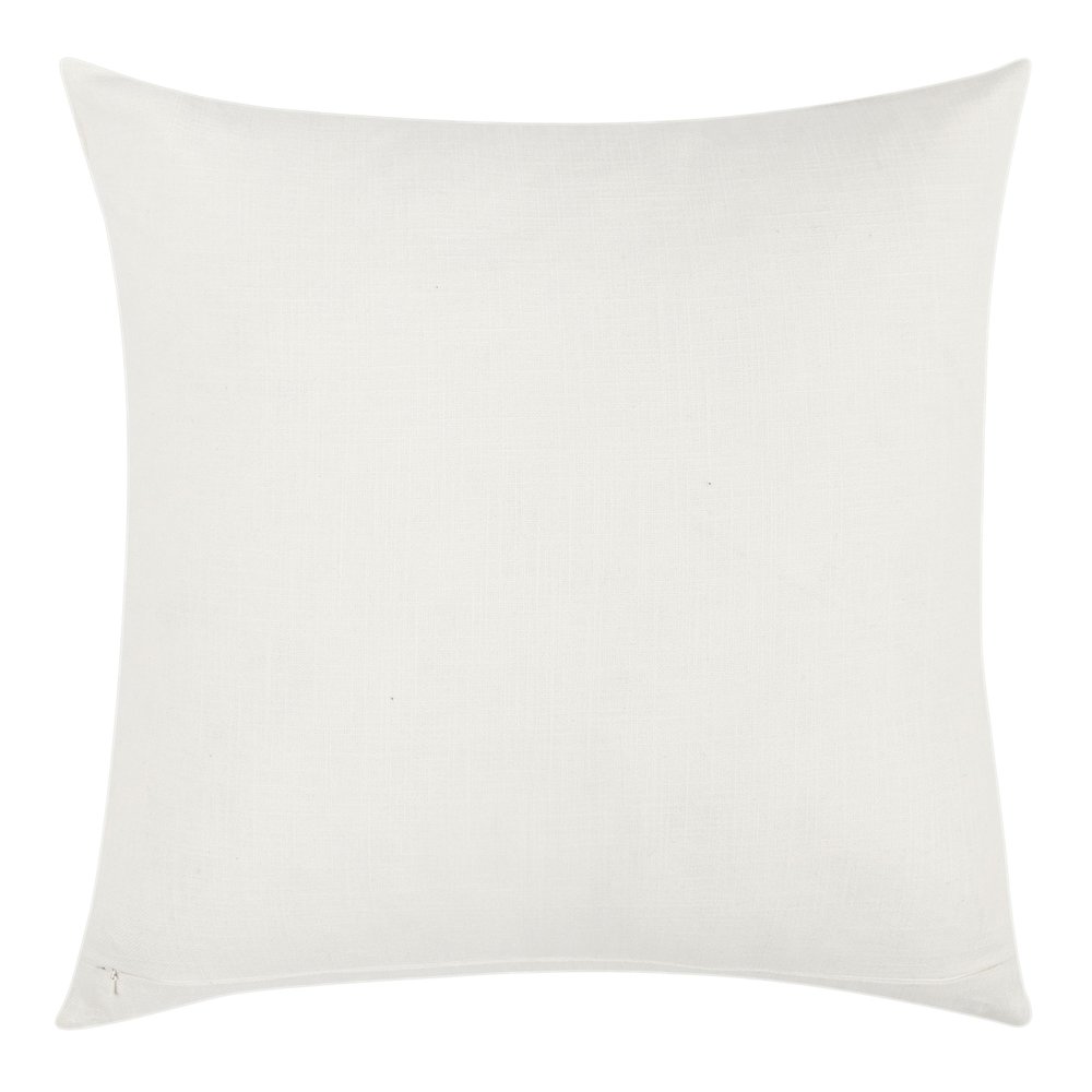 Baia 22" Embroidered Belgian Linen Fabric Natural Throw Pillow