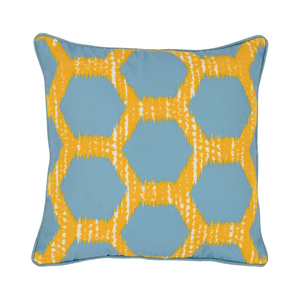 Indoor/Outdoor Gaines Yellow/Blue 20x20