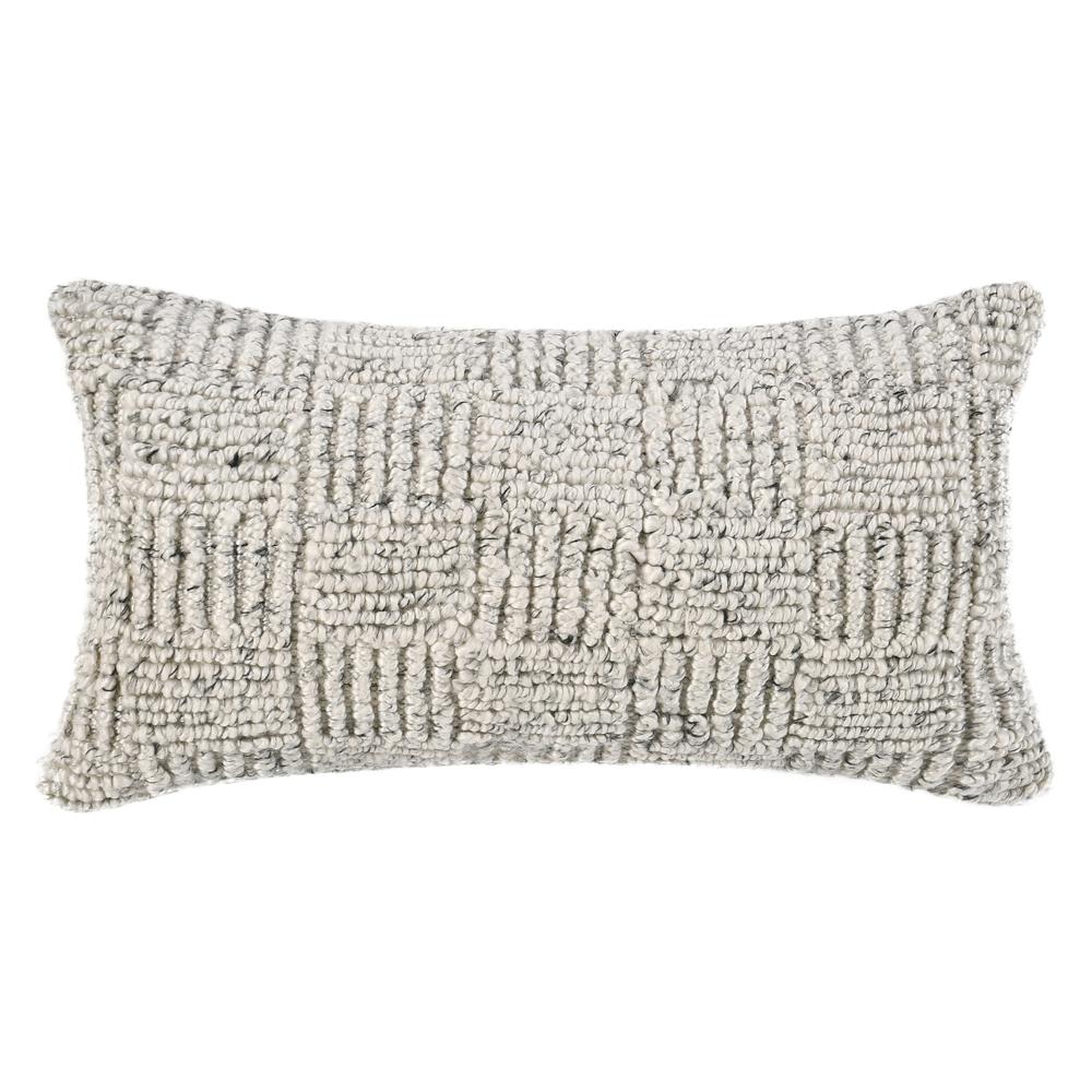 Shades 14"xx26" Recycled Fabric Throw Pillow, Ivory