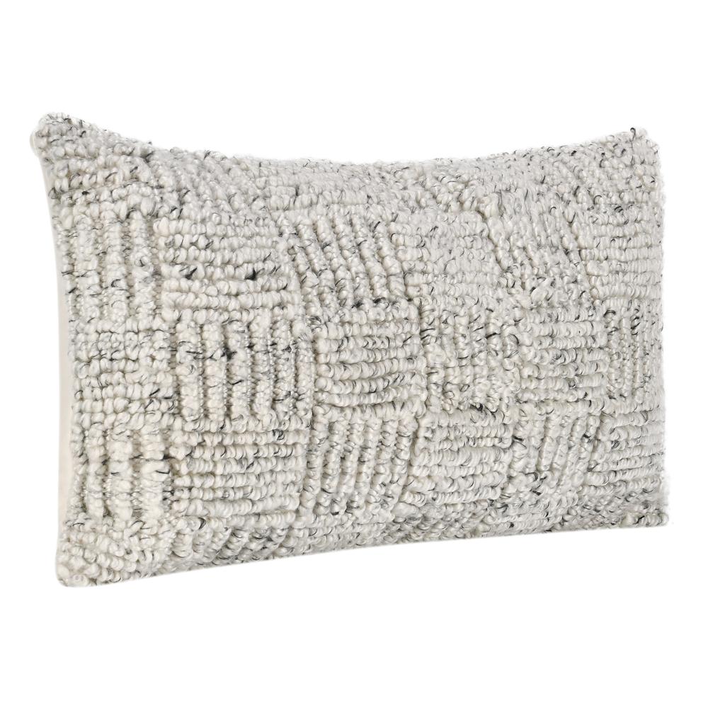 Shades 14"xx26" Recycled Fabric Throw Pillow, Ivory
