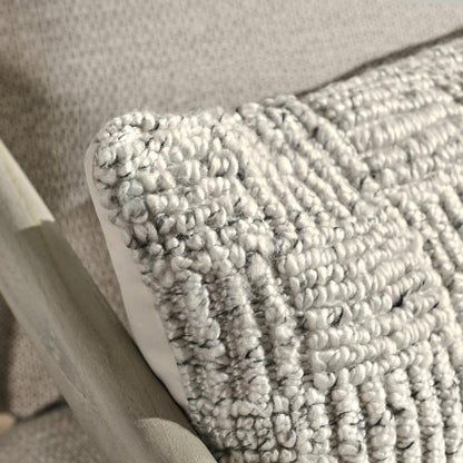 Shades 14"xx26" Recycled Fabric Throw Pillow, Ivory