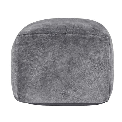 Heirloom 18" Velvet Fabric Stone Gray Floor Cushion Pouf