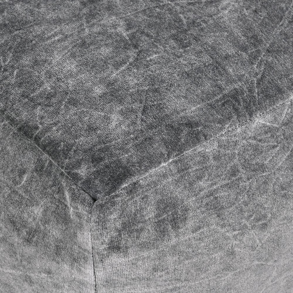 Heirloom 18" Velvet Fabric Stone Gray Floor Cushion Pouf