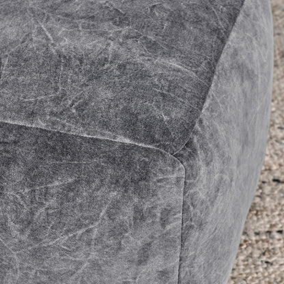 Heirloom 18" Velvet Fabric Stone Gray Floor Cushion Pouf