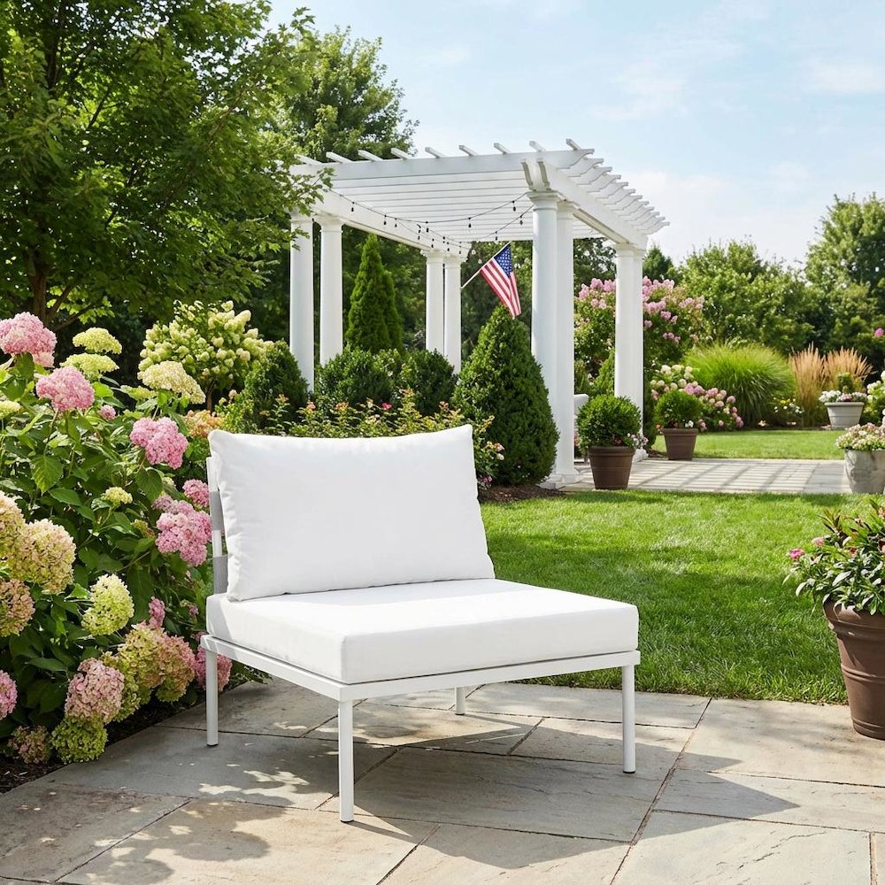 Outdoor Patio Aluminum Lounge Chair With Armless Design For Garden, Terrasse Use