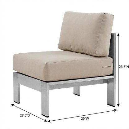 Aluminum Outdoor Lounge Chair With Armless Design And Weather-Resistant Finish