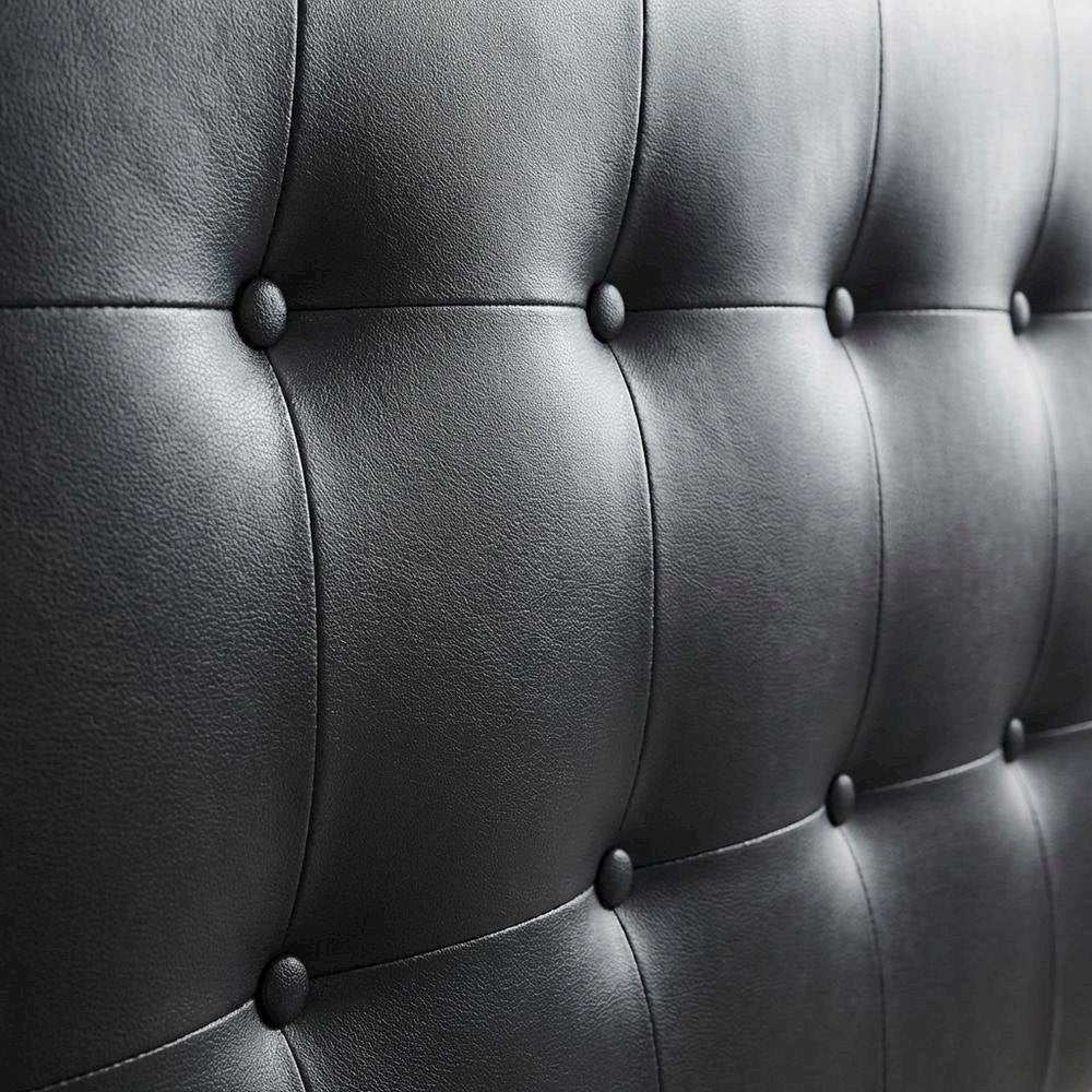 Upholstered Vinyl King Headboard with Durable Frame and Elegant Design