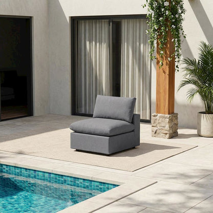 Outdoor Patio Armless Lounge Chair In Weather-Resistant Finish