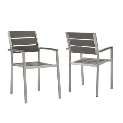 Aluminum Outdoor Patio Dining Armchairs Set Of 2 With Armrests