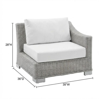 Outdoor Lounge Chair With Wicker Rattan Construction And Comfortable Armrest