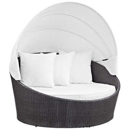 Outdoor Patio Daybed With Backrest And Weather-Resistant Frame