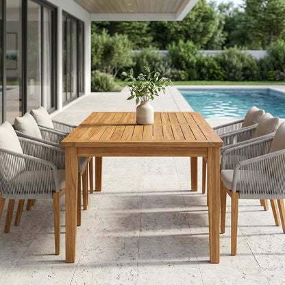 Teak Outdoor Patio Dining Table with Classic Design and Durable Construction