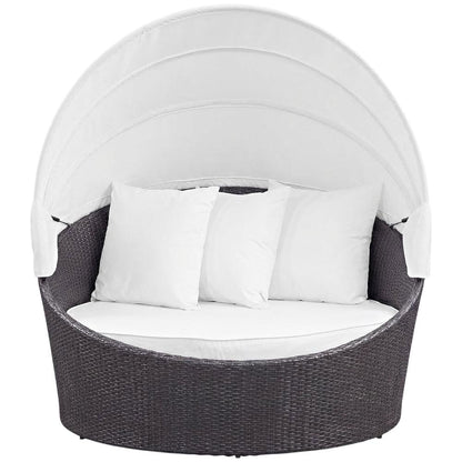 Outdoor Patio Daybed With Backrest And Weather-Resistant Frame