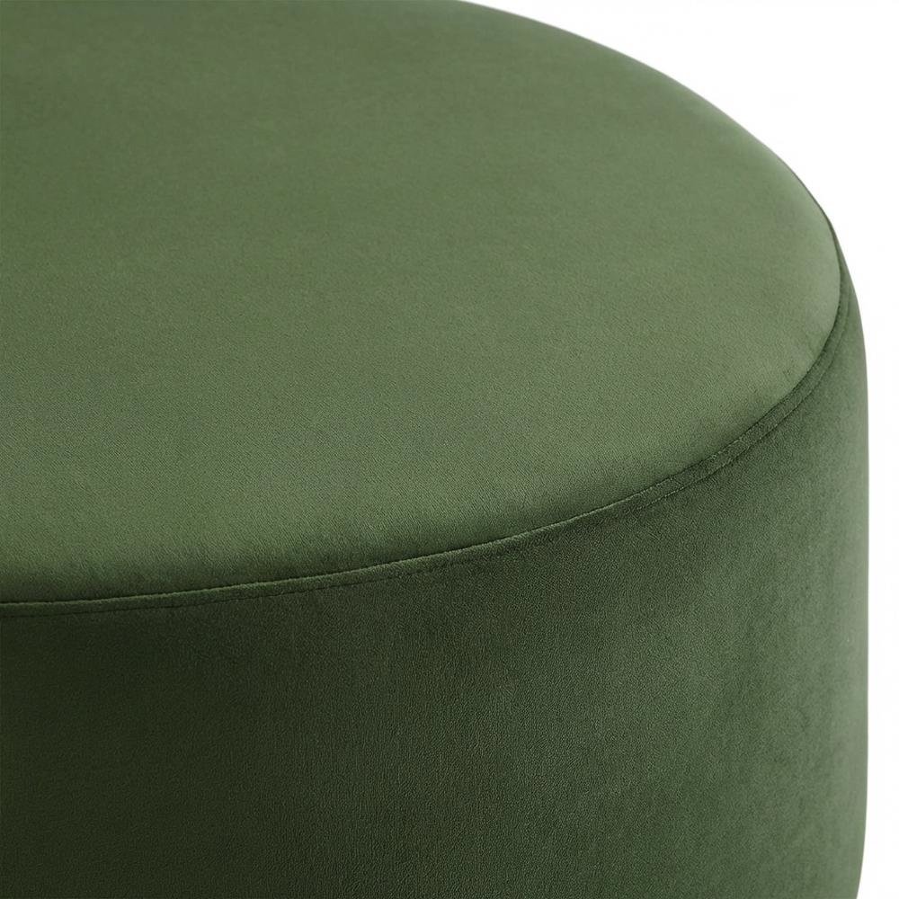 Performance Velvet Upholstered Outdoor Ottoman In Neutral Color
