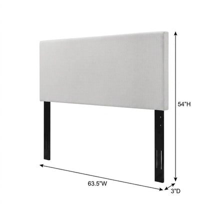 Linen-Upholstered Padded Headboard for Full and Queen Size Beds Only, White