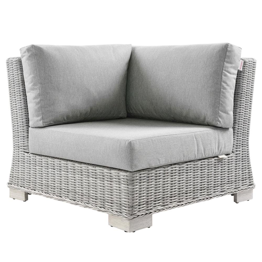 Outdoor Patio Wicker Rattan Corner Chair With Cushioned Seating