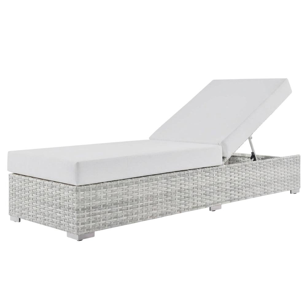 Outdoor Patio Chaise In Weather-Resistant Material With Cushioned Lounge Seat