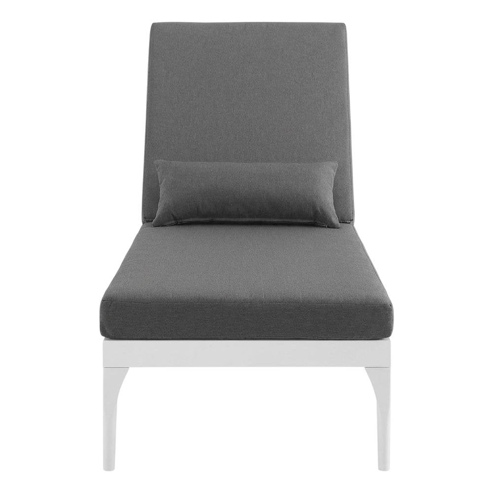 Outdoor Patio Chaise Lounge Chair In Sleek Design With Cushioned Seat