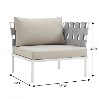 Outdoor Patio Aluminum Armchair With Weather-Resistant Frame And Cushioned Seat