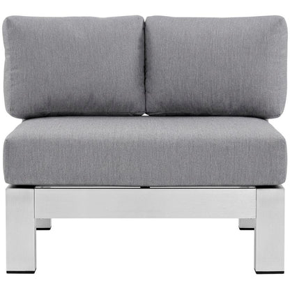 Aluminum Corner Sofa For Outdoor Patio With Backrest And Cushions