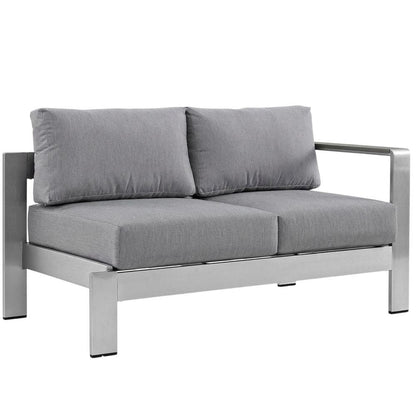 Outdoor Left-Arm Corner Sectional Sofa With Aluminum Frame And Cushioned Seating