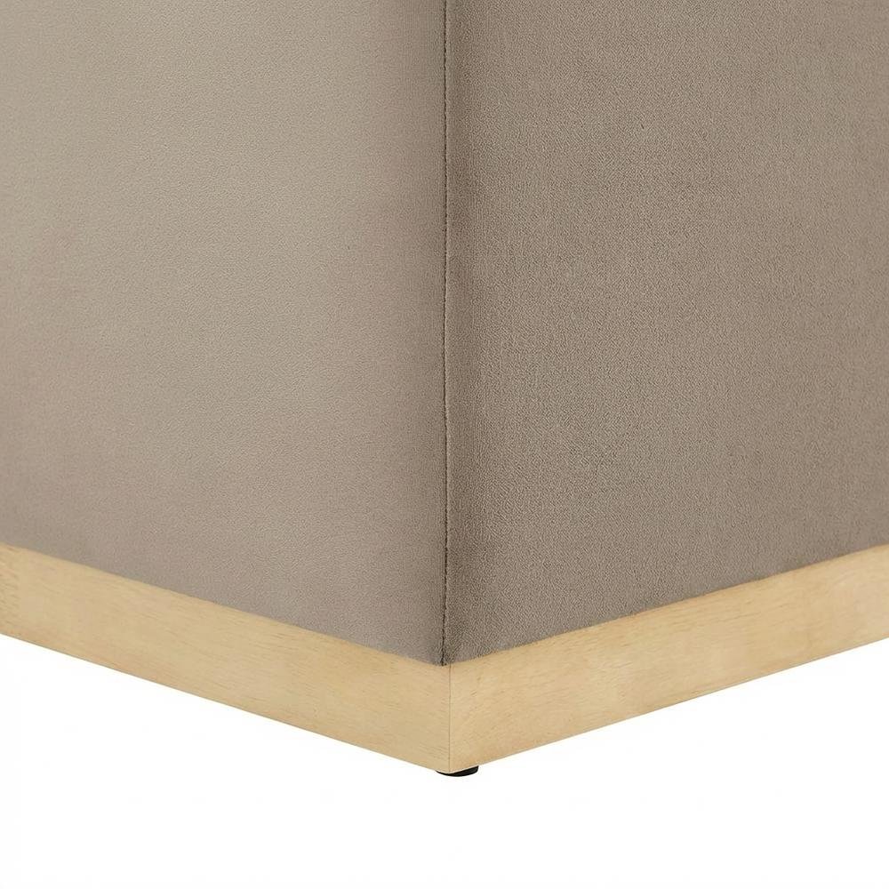 Square Performance Velvet Ottoman With Plush Upholstery And Versatile Design