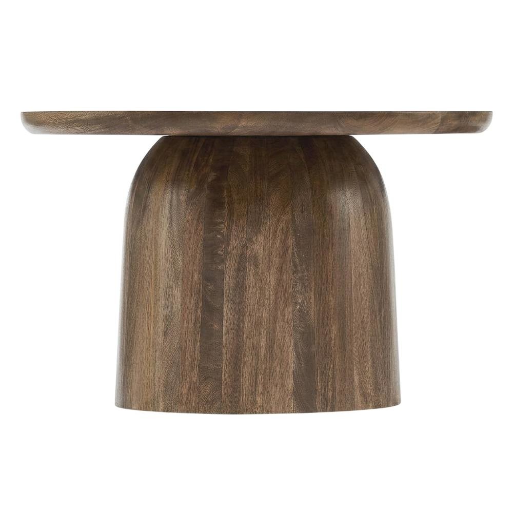 Round Wood Coffee Table with Sleek Design and Solid Oak Finish