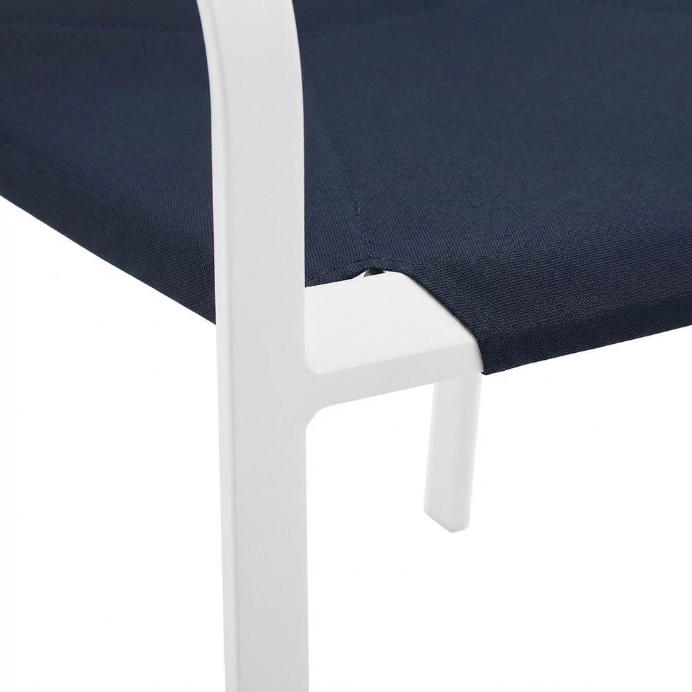 Stackable Aluminum Dining Armchair For Outdoor Patio Lounge
