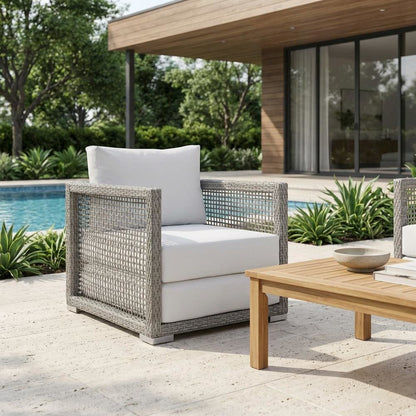 Rattan Outdoor Patio Armchair with Sturdy Frame and Comfortable Design