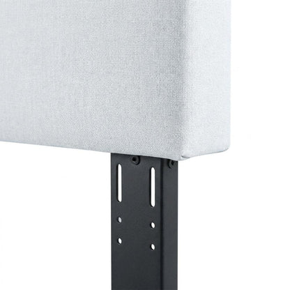 Linen-Upholstered Padded Headboard for Full and Queen Size Beds Only, White