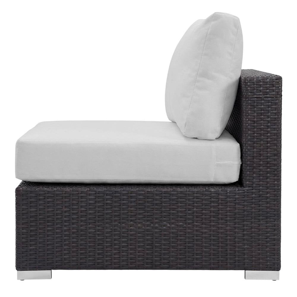 Outdoor Patio Armless Lounge Chair With Cushioned Support