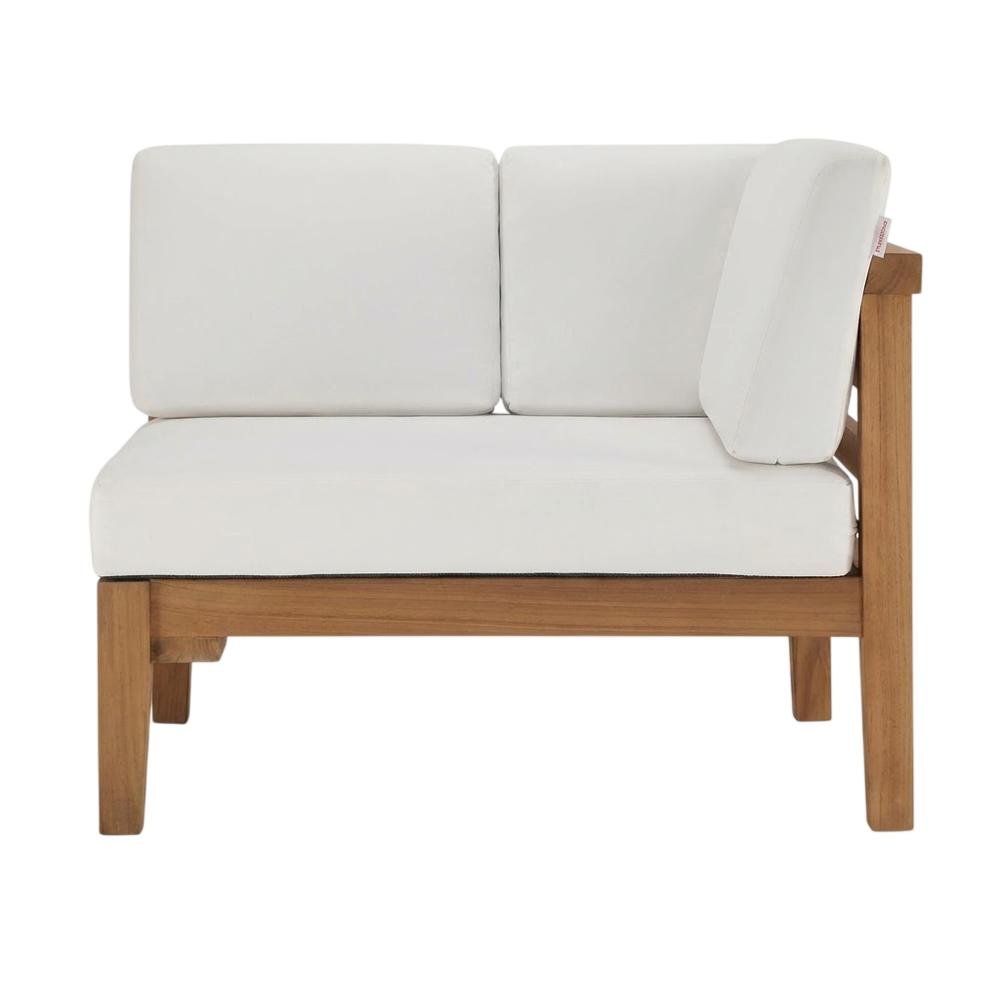 Outdoor Patio Teak Wood Corner Chair With Comfortable Backrest