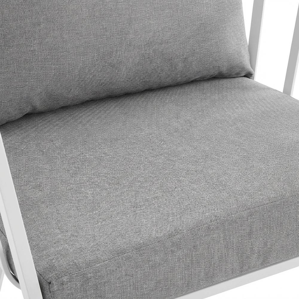 Outdoor Patio Aluminum Armchair With Cushioned Seat For Comfort