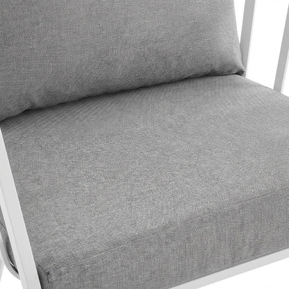 Outdoor Patio Aluminum Armchair With Cushioned Seat For Comfort