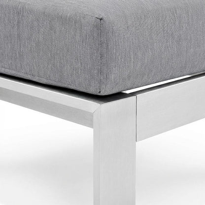 Aluminum Corner Sofa For Outdoor Patio With Backrest And Cushions