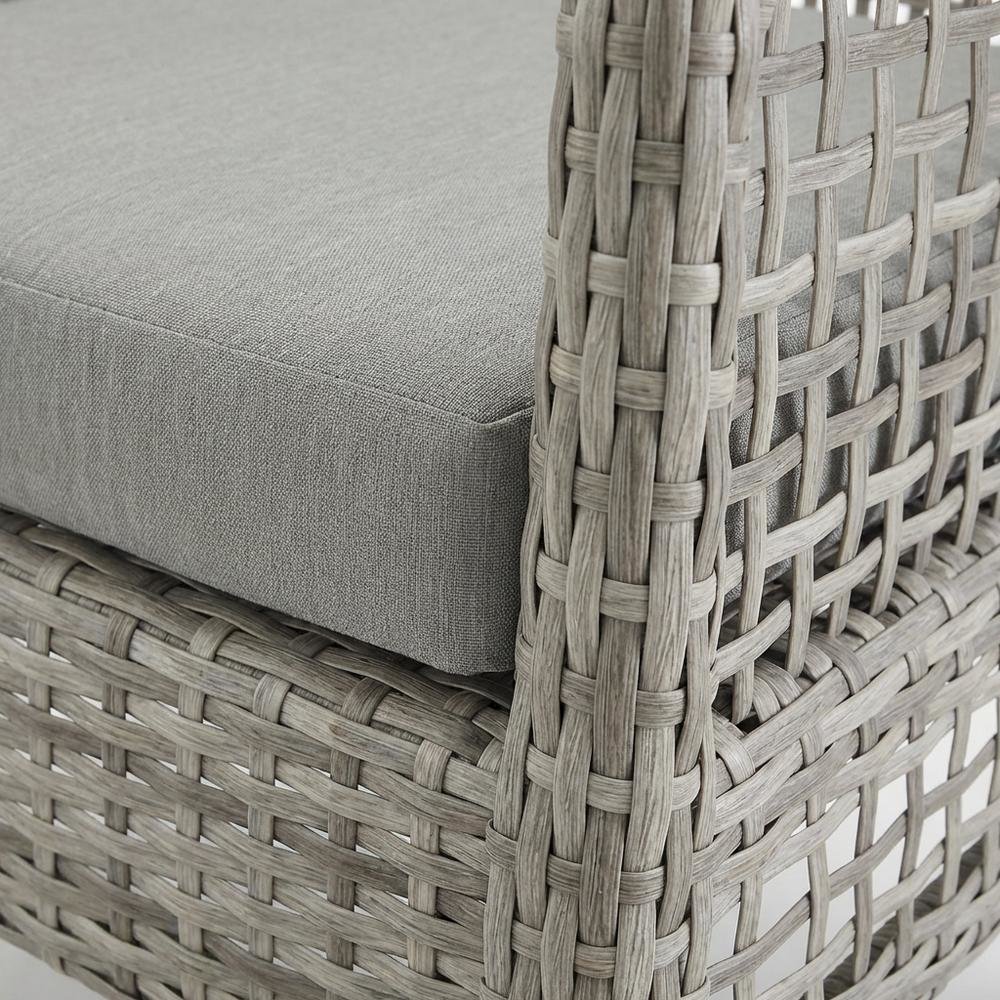 Outdoor Patio Rattan Armchair with Woven Wicker Finish for Garden and Deck