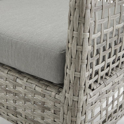 Outdoor Patio Rattan Armchair with Woven Wicker Finish for Garden and Deck