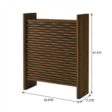 Brown Wave Shoe Cabinet, Enclosed Wood Storage, Modern Entryway Design
