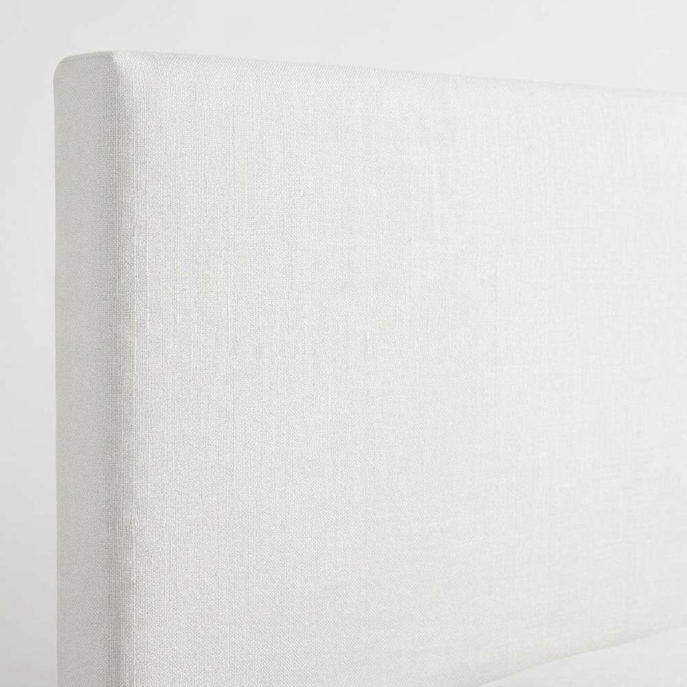 Linen-Upholstered Padded Headboard for Full and Queen Size Beds Only, White