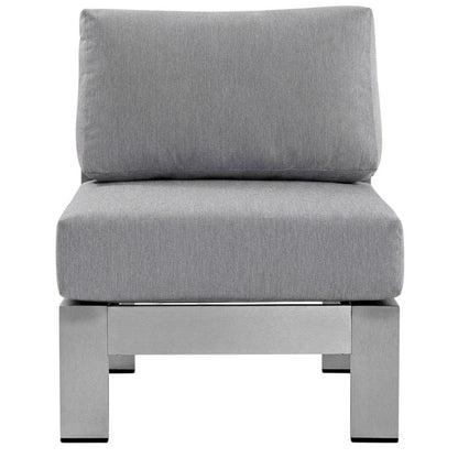 Armless Outdoor Patio Aluminum Chair For Lounge And Relaxation