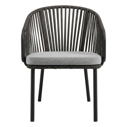 Outdoor Patio Armchair With Cushioned Seat And Armrests