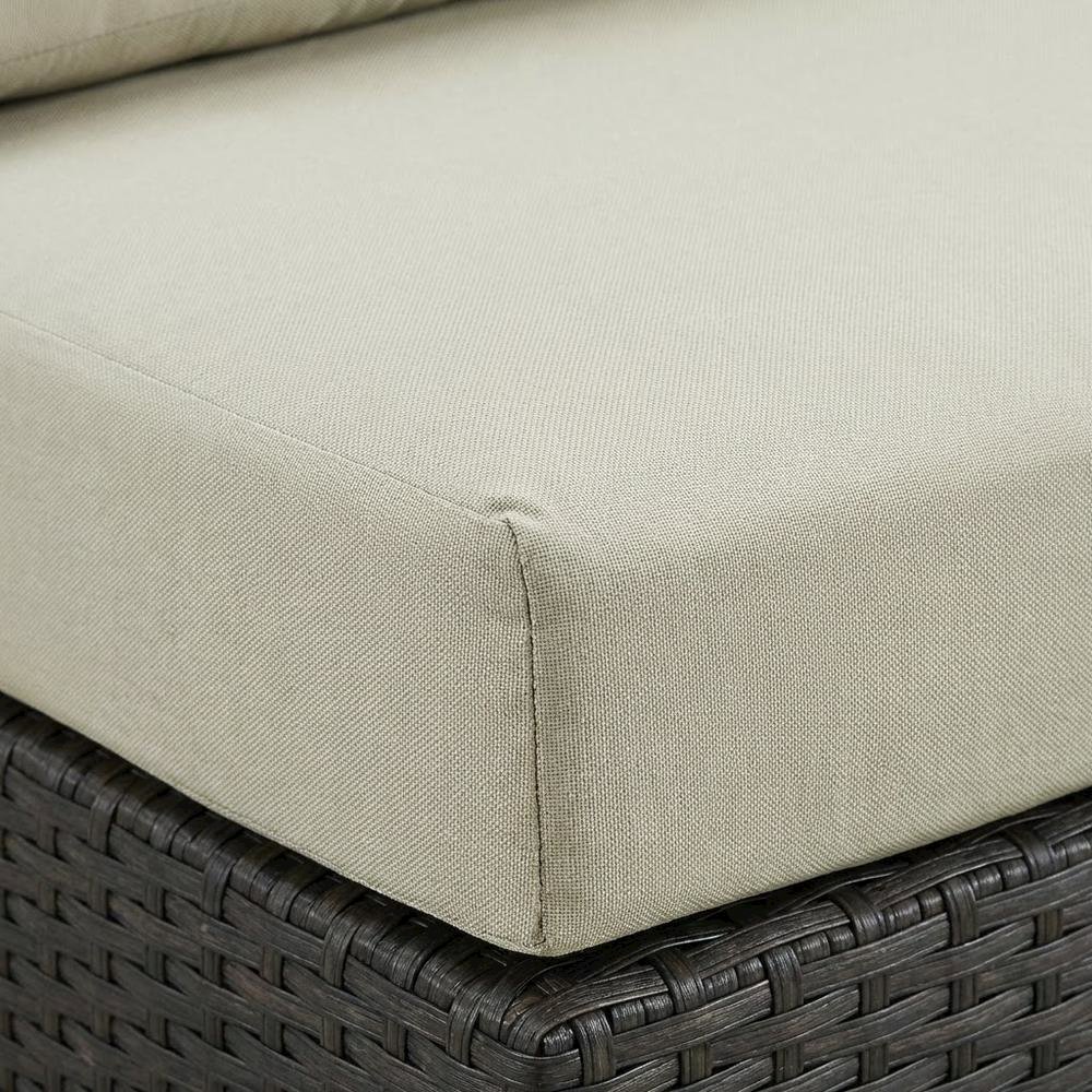 Armless Outdoor Lounge Chair With Cushioned Seat And Backrest