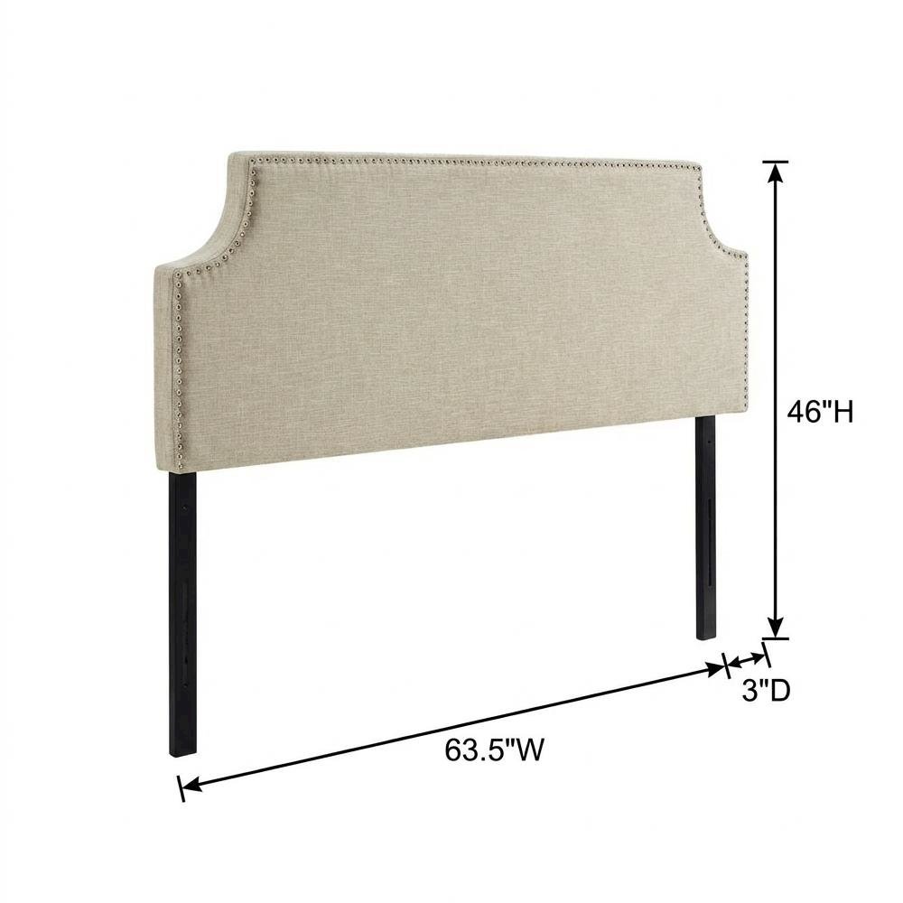 Upholstered Fabric Queen Headboard with Padded Design and Sturdy Frame