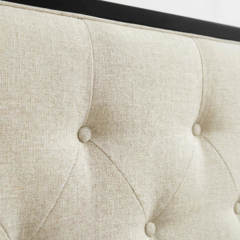 Tufted Fabric Full Headboard with Wooden Frame for Stylish Bedroom